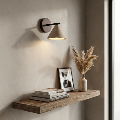 Natural Travertine Stone Cone Wall Light