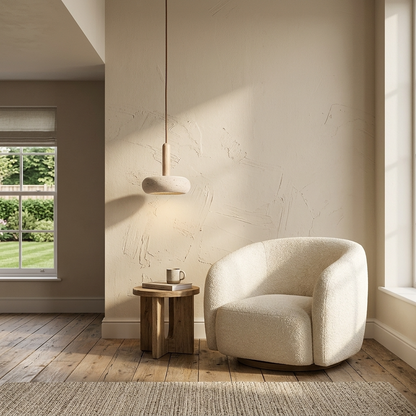 Natural Travertine Stone Dome Pendant Light