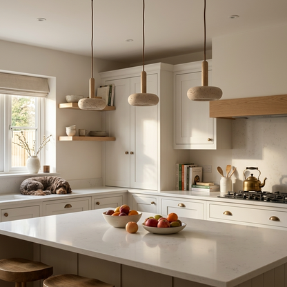 Natural Travertine Stone Dome Pendant Light