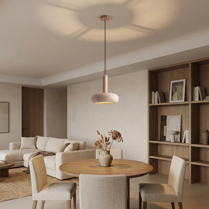 Natural Travertine Stone Dome Pendant Light