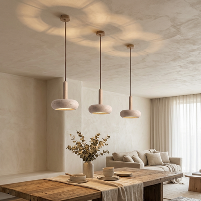 Natural Travertine Stone Dome Pendant Light