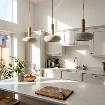 Natural Travertine Stone Dome Pendant Light