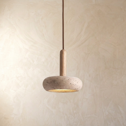 Natural Travertine Stone Dome Pendant Light