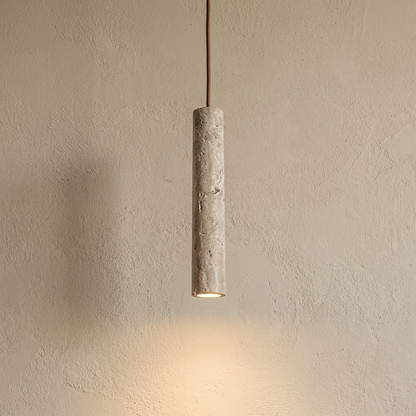Natural Travertine Stone Linear Slim Pendant Light