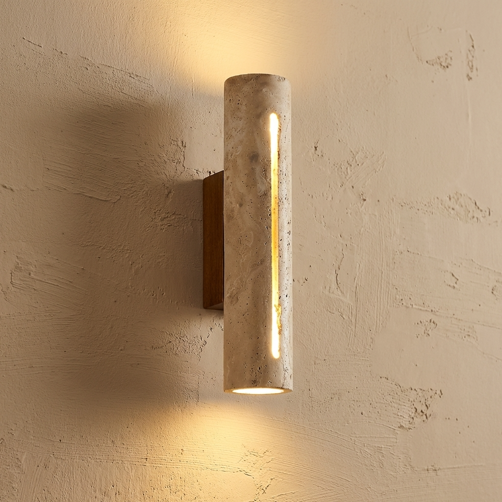 Natural Travertine Stone Linear Wall Light
