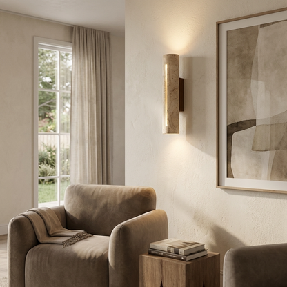Natural Travertine Stone Linear Wall Light