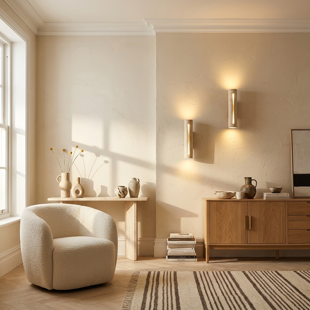 Natural Travertine Stone Linear Wall Light