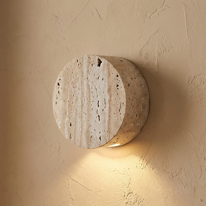 Natural Travertine Stone Round Down Wall Light