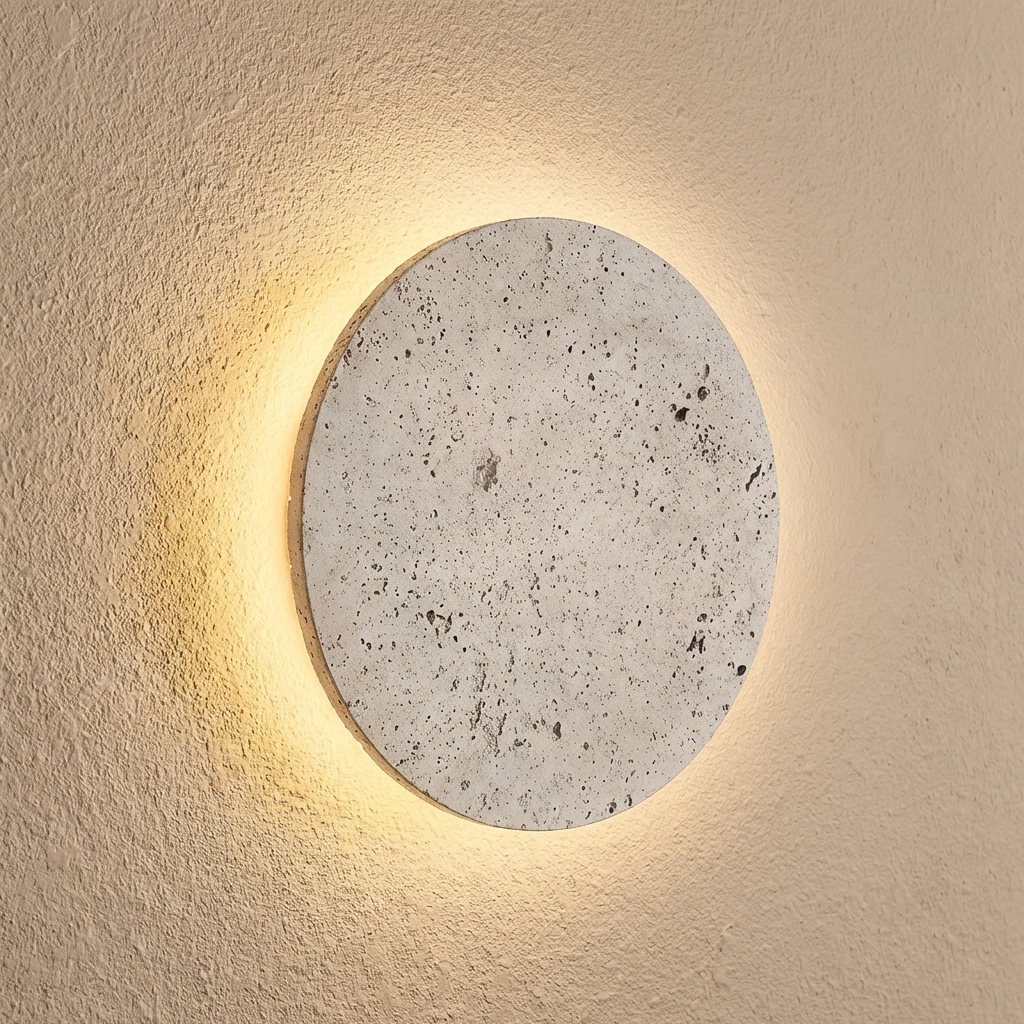 Natural Travertine Stone Round Wall Light