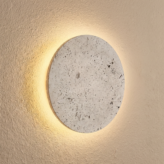 Natural Travertine Stone Round Wall Light