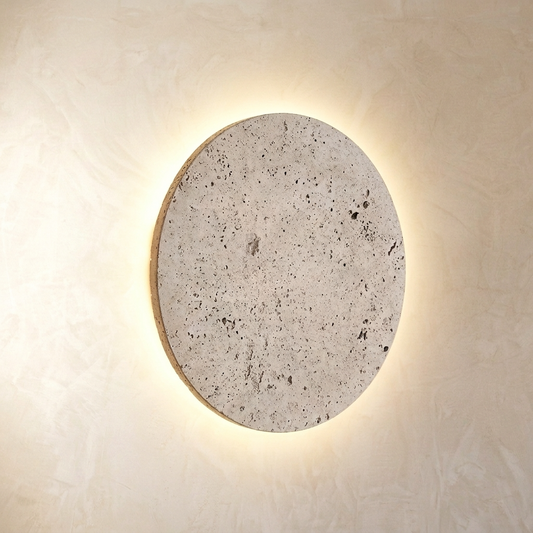 Natural Travertine Stone Round Wall Light