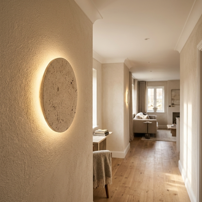 Natural Travertine Stone Round Wall Light