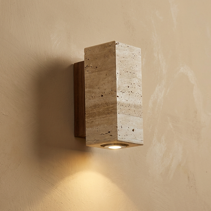Natural Travertine Stone Spot Wall Light