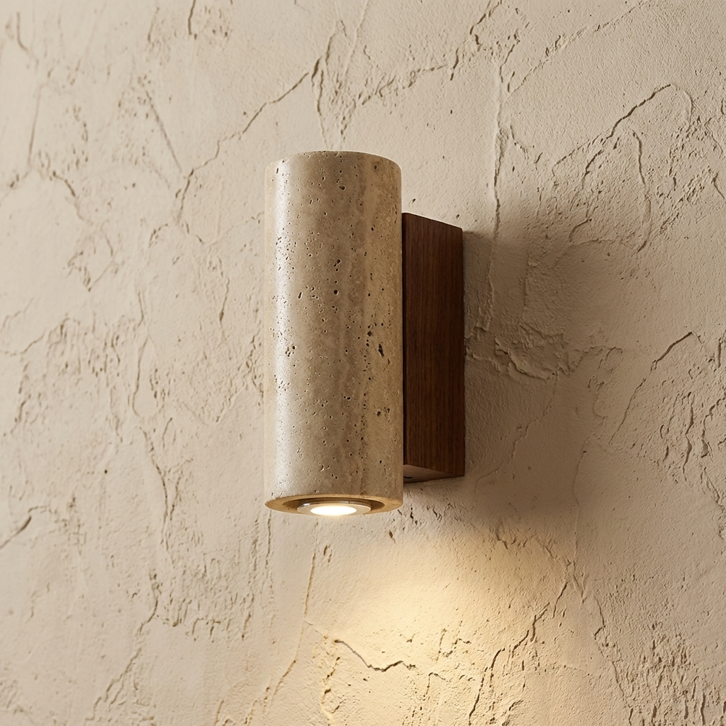 Natural Travertine Stone Spot Wall Light
