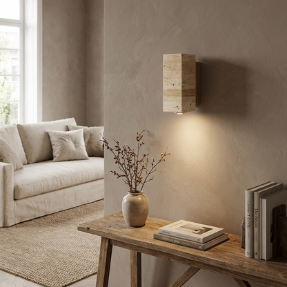 Natural Travertine Stone Spot Wall Light