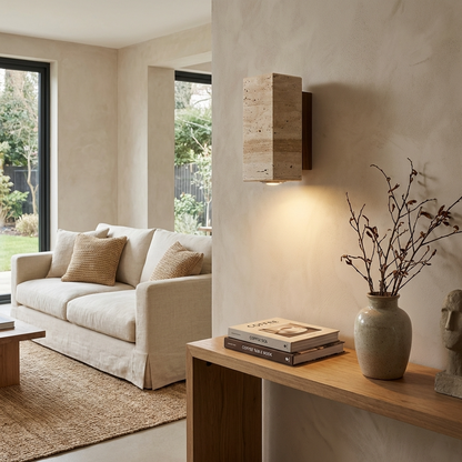 Natural Travertine Stone Spot Wall Light