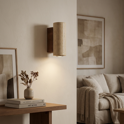Natural Travertine Stone Spot Wall Light