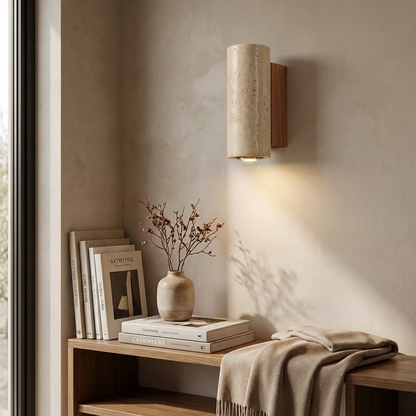 Natural Travertine Stone Spot Wall Light