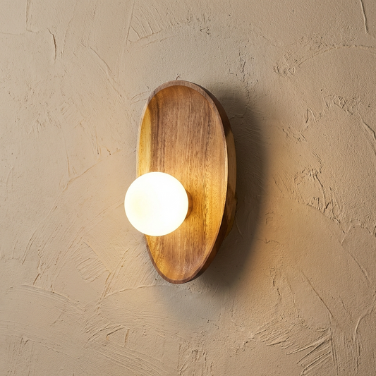 Natural Wood Vintage Wall Light