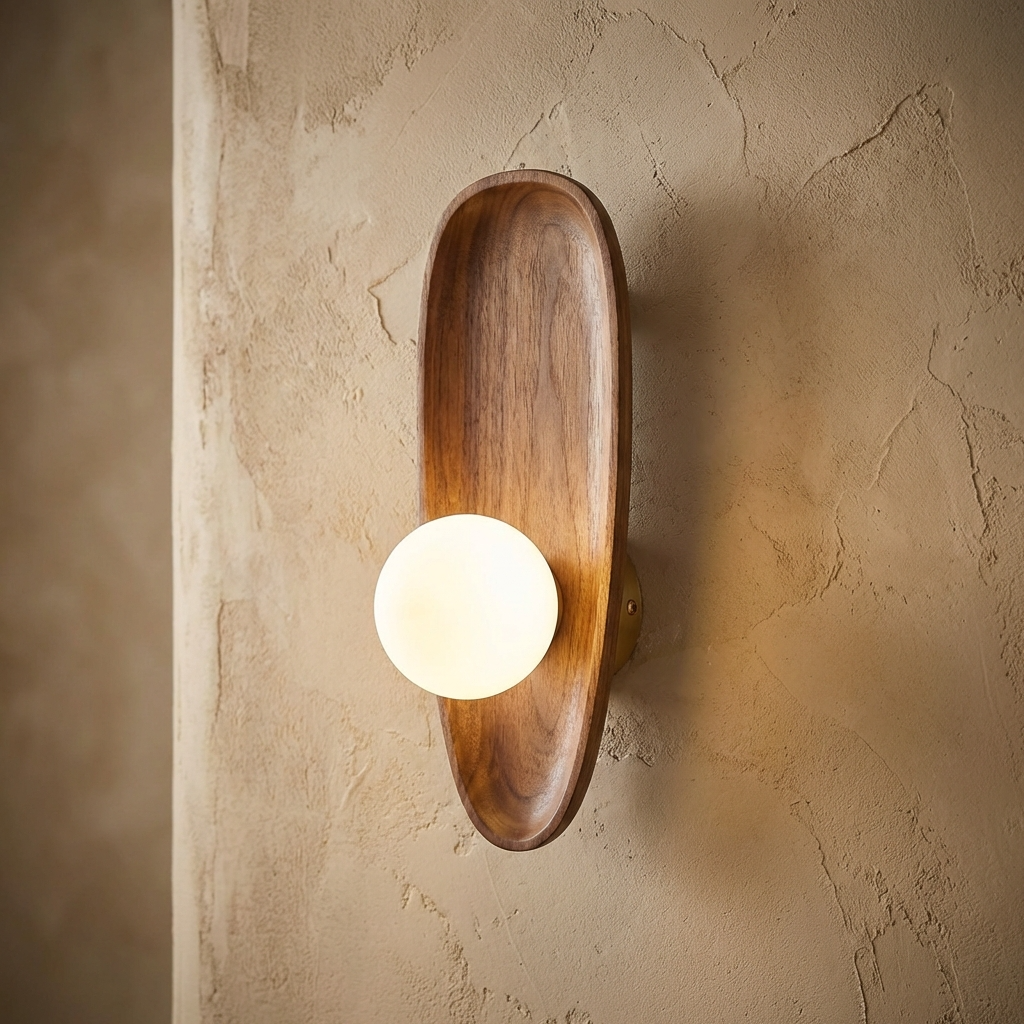 Natural Wood Vintage Wall Light