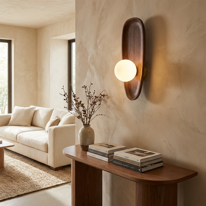Natural Wood Vintage Wall Light