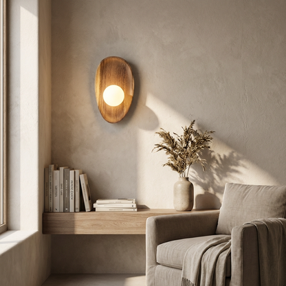 Natural Wood Vintage Wall Light