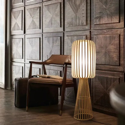 Nordic Bamboo Wooden Floor Lamp