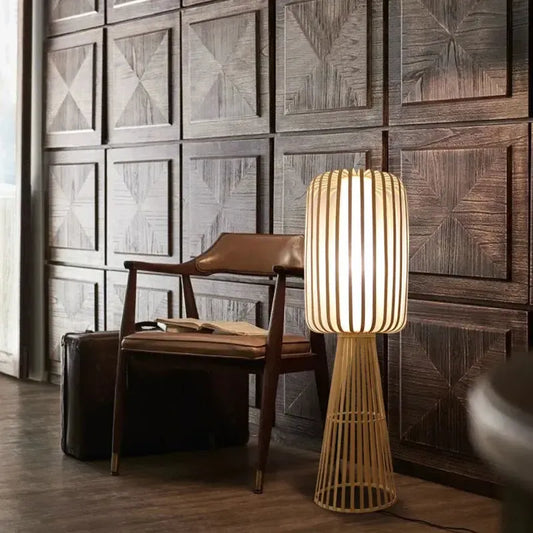 Nordic Bamboo Wooden Floor Lamp