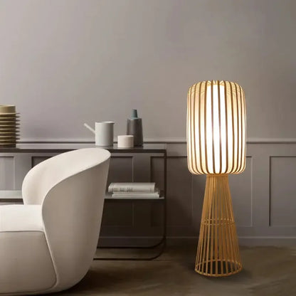 Nordic Bamboo Wooden Floor Lamp