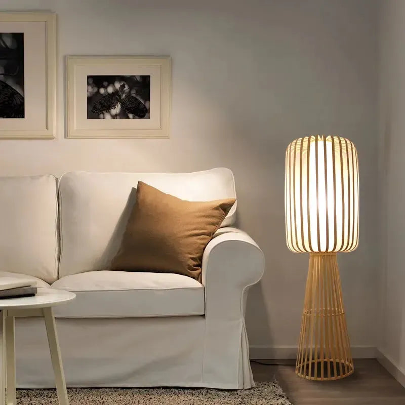 Nordic Bamboo Wooden Floor Lamp