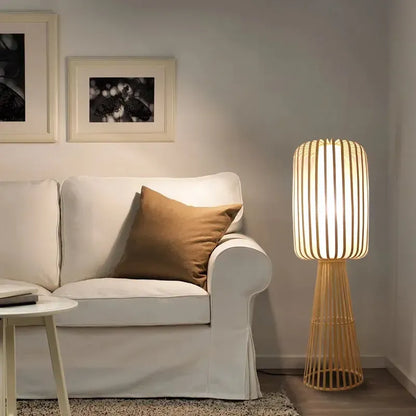 Nordic Bamboo Wooden Floor Lamp