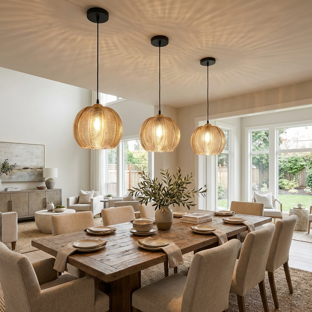 Nordic Glass Pattern Pendant Light