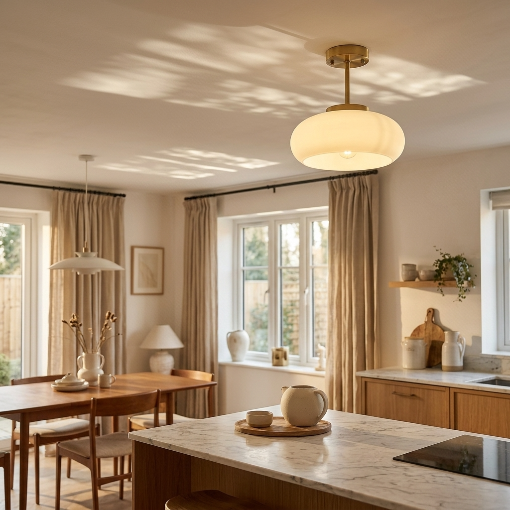 Nordic Vintage French Semi-Flush Ceiling Light