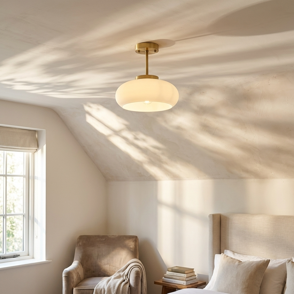 Nordic Vintage French Semi-Flush Ceiling Light