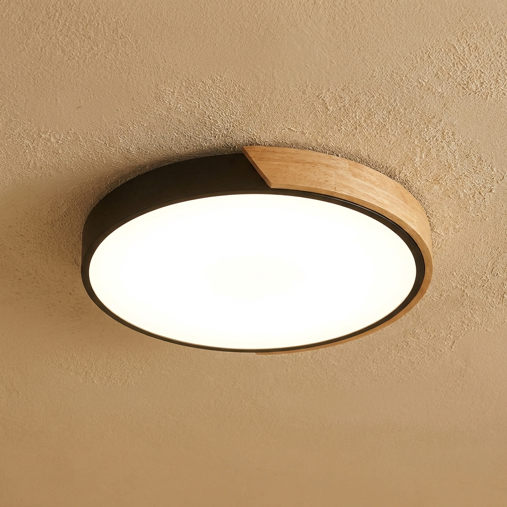 Nordic Wooden Circular Ceiling Light