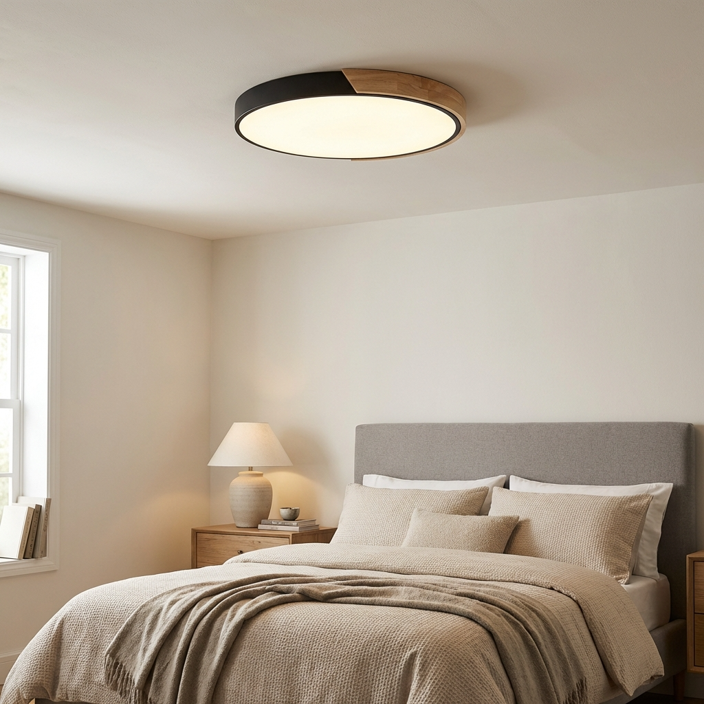 Nordic Wooden Circular Ceiling Light