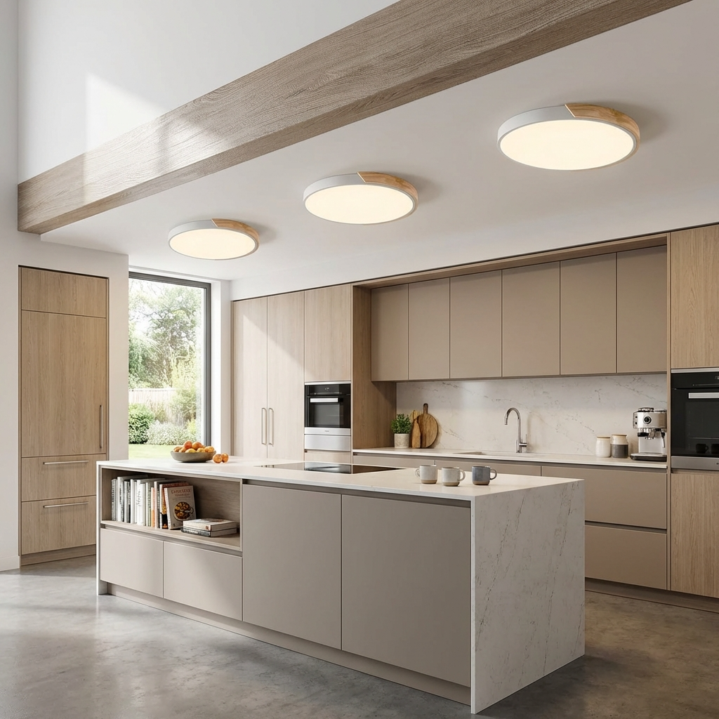 Nordic Wooden Circular Ceiling Light