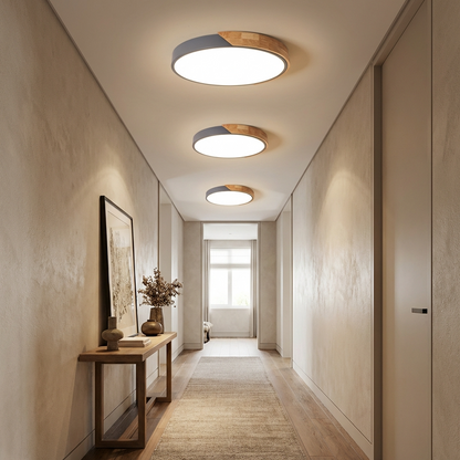 Nordic Wooden Circular Ceiling Light