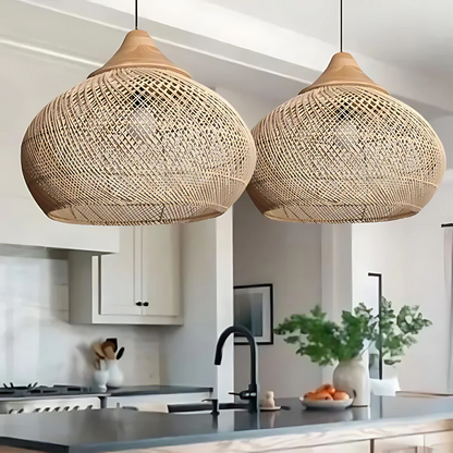 Rattan Boho-Inspired Pendant Light