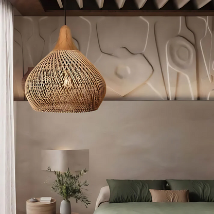 Rattan Boho-Inspired Pendant Light