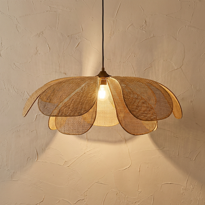 Rattan Woven Petal Pendant Lamp