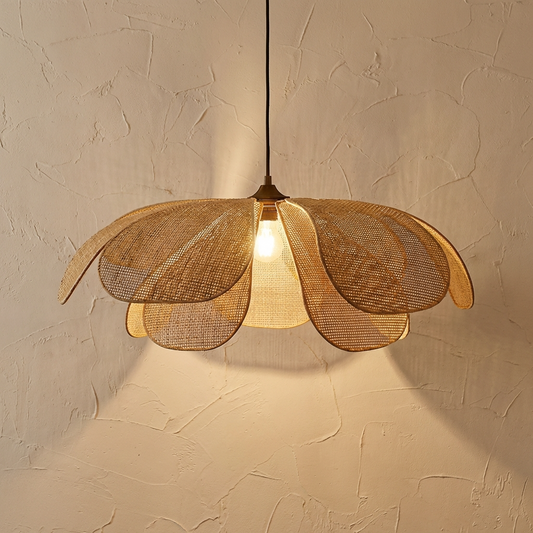 Rattan Woven Petal Pendant Lamp