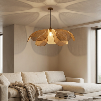 Rattan Woven Petal Pendant Lamp
