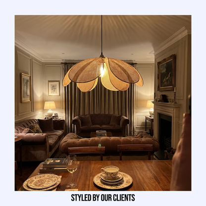 Rattan Woven Petal Pendant Lamp
