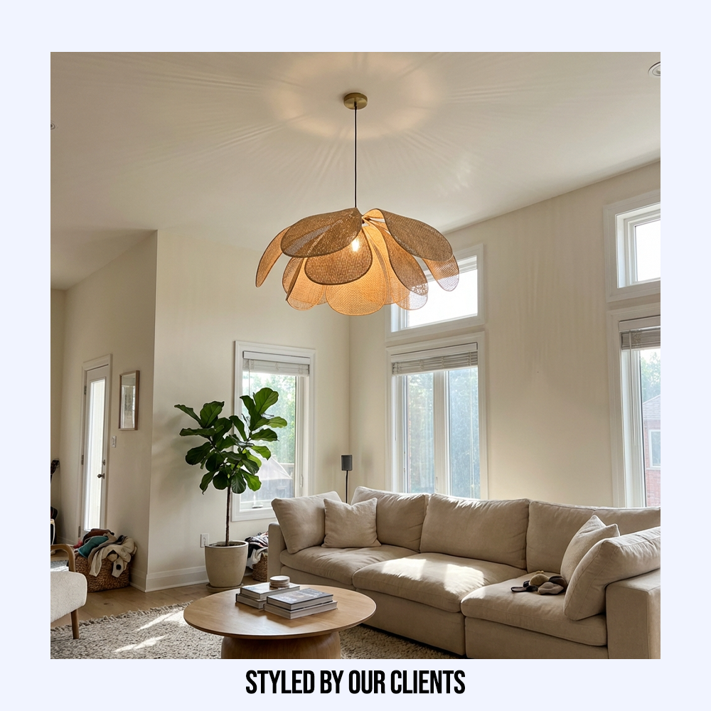 Rattan Woven Petal Pendant Lamp