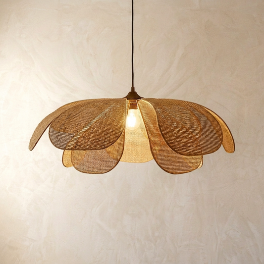 Rattan Woven Petal Pendant Light