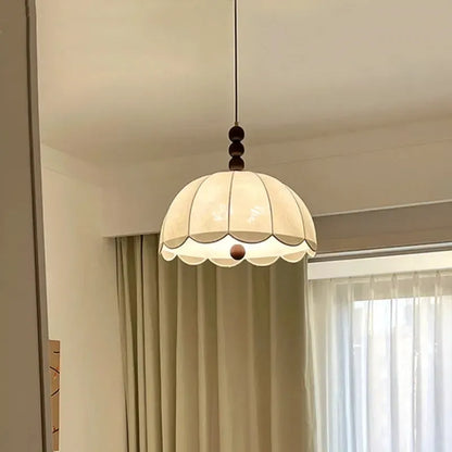 Retro Japandi Fabric Textured Pendant Light