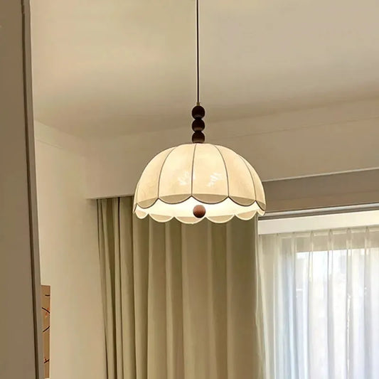 Retro Japandi Fabric Textured Pendant Light