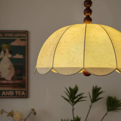Retro Japandi Fabric Textured Pendant Light