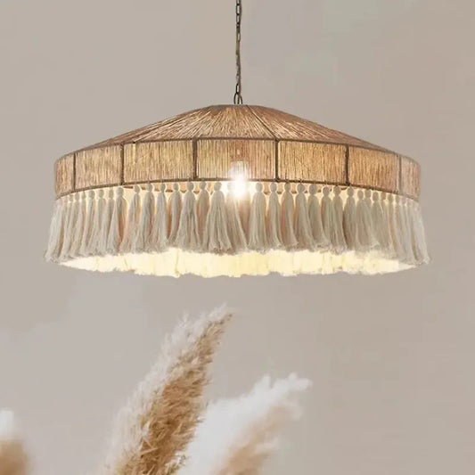 Retro Rattan Wabi Sabi Chandelier